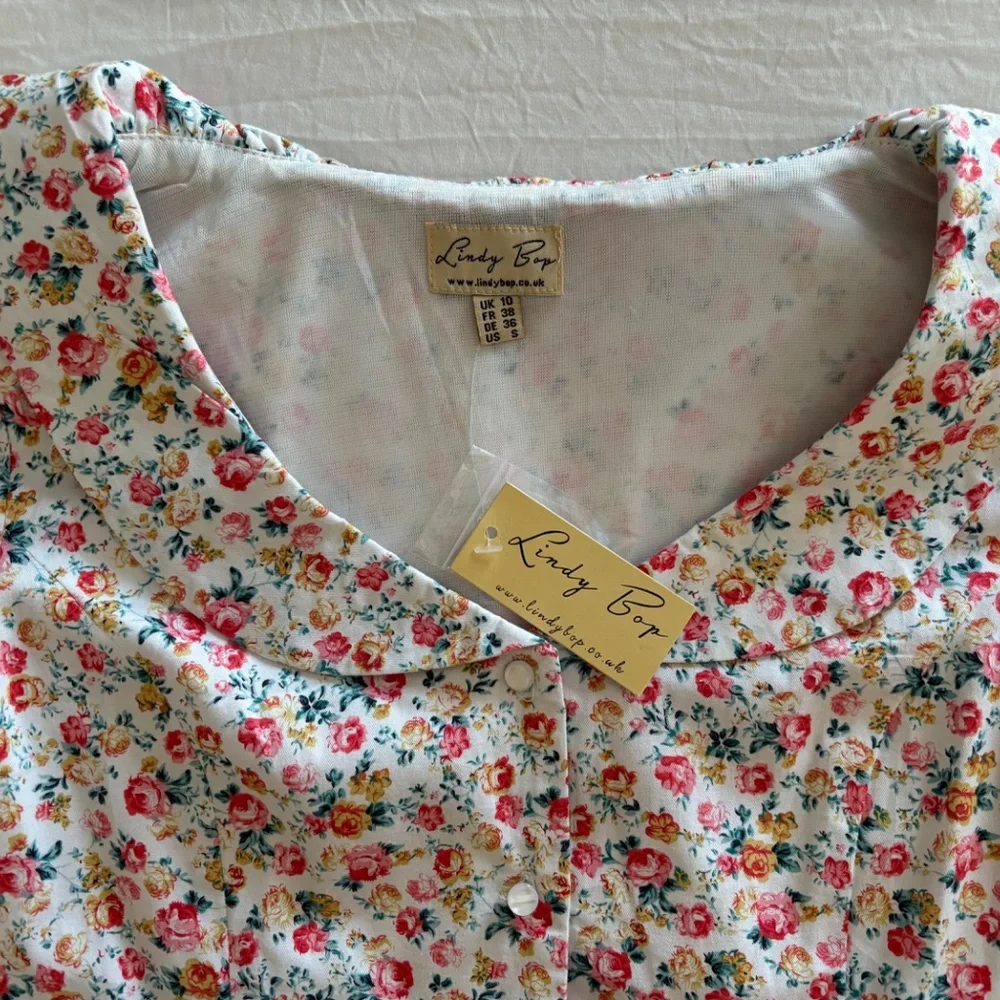 NWT Lindy Bop Floral Dress Small - Picture 7 of 13